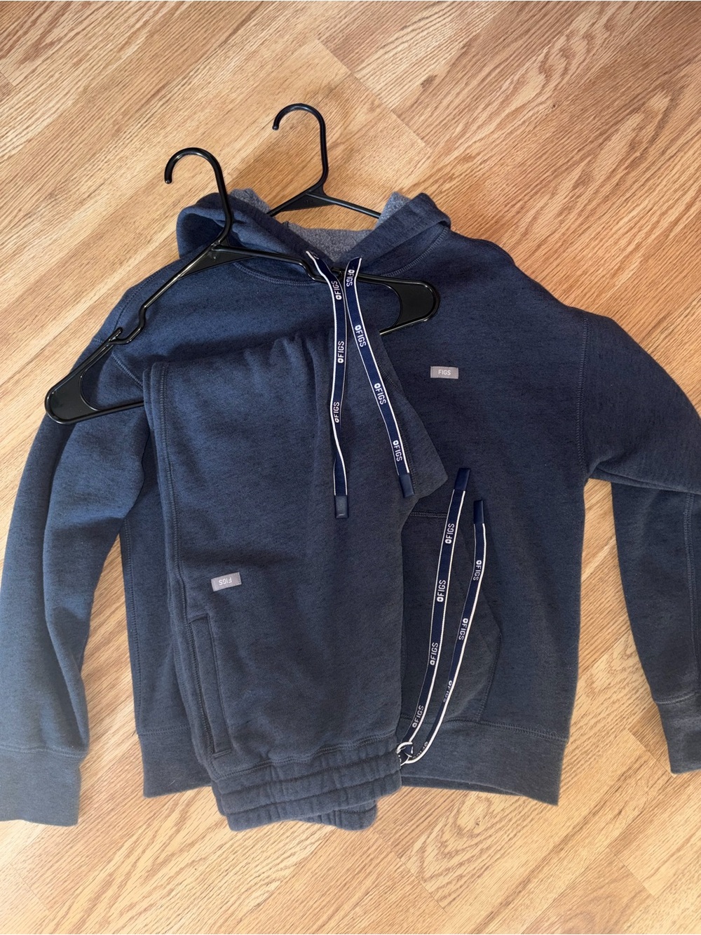Figs Navy Fleece Hoodie and Jogger Set